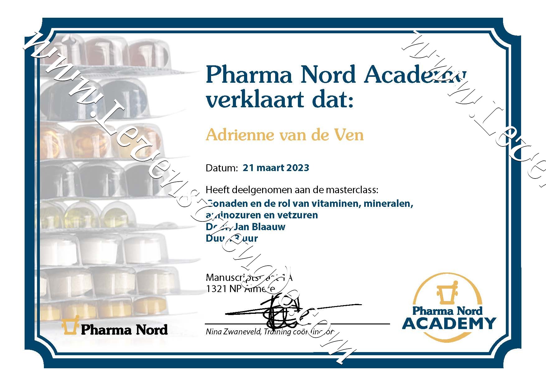 Gonaden en rol van vitaminen, mineralen, aminozuren en vetzuren